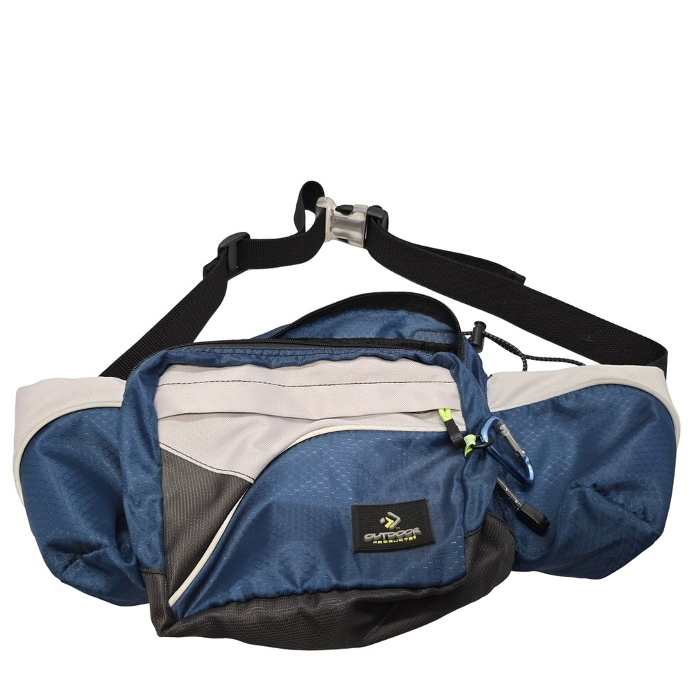Outdoor Products Waist‎ Pack Fanny Pack Blue Gray Hiking Travel Belt Bag